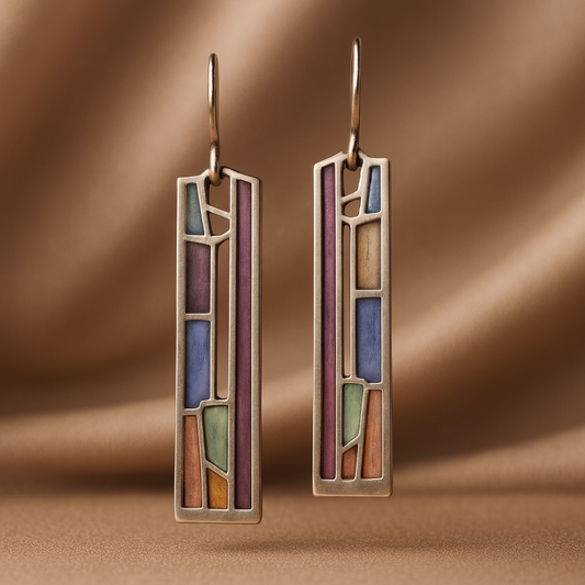 Vintage barevné stříbrné náušnice