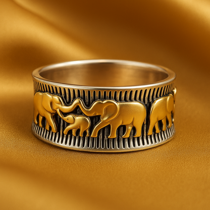 Vintage zlatý prsten se slonem