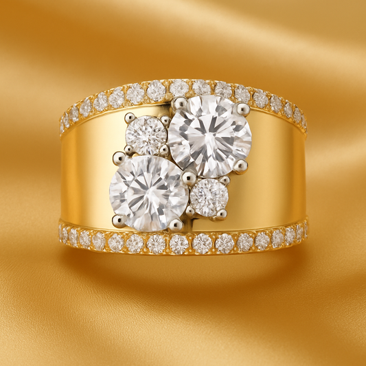 Vintage zlatý prsten se zářivou zirkonií