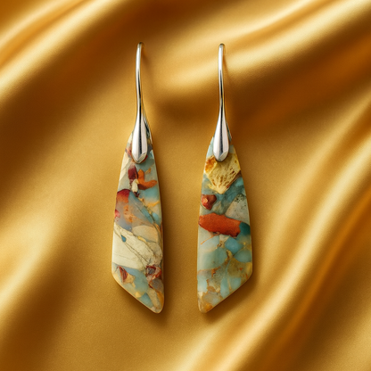 Vintage náušnice s přírodními kameny