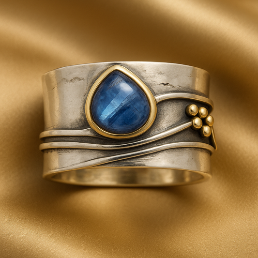 Prsten Vintage Silver Blue Sapphire