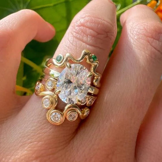 Vintage Zirconia Cocktail Ring Set