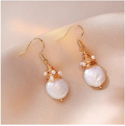 Retro Freshwater Pearl Special-Shaped Earrings