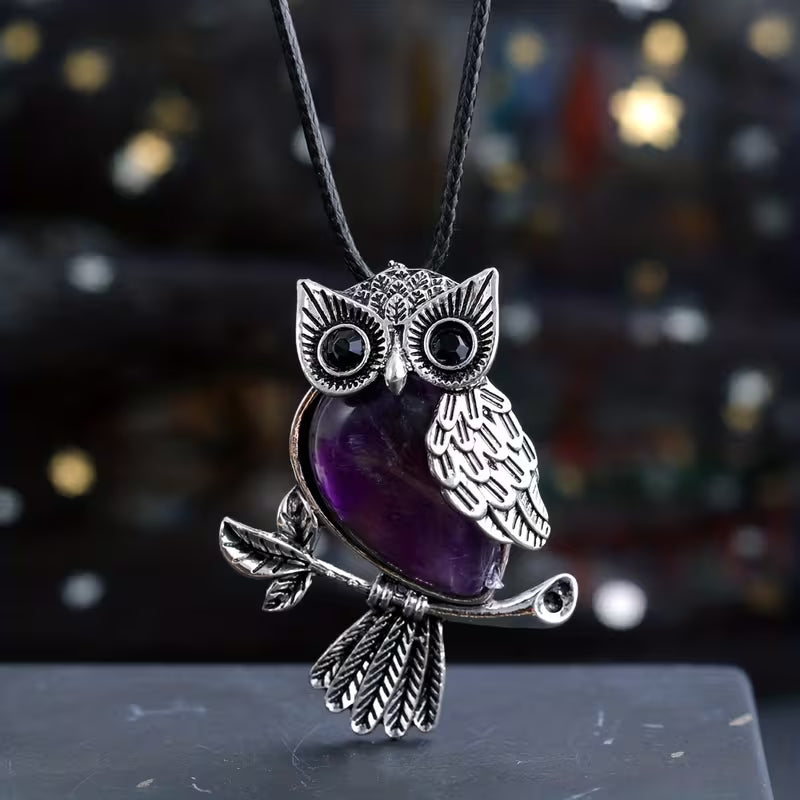 Midnight Owl Elegance Pendant
