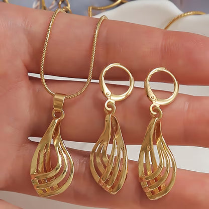 Golden Radiance Cascade Jewelry Set