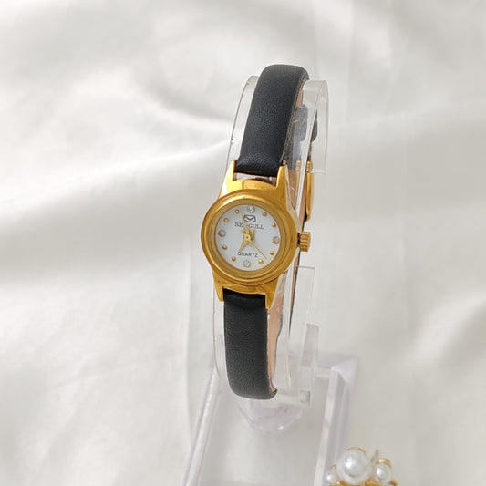 French Entry Lux Delicate Diamond Ladies Watch Gold Tone