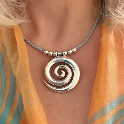 Vintage Spiral Silver Necklace